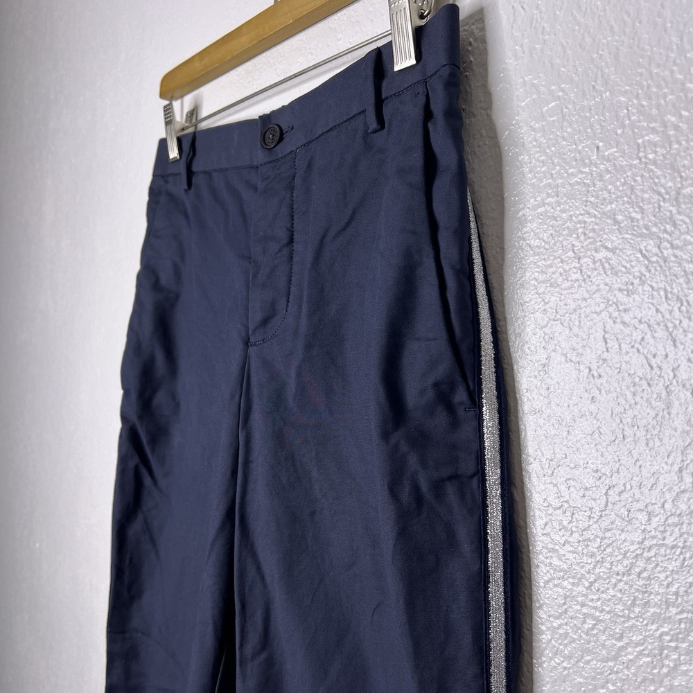 Zadig & Voltaire Pomelo Pant Size 36 Navy Silver Glitter Side Ankle‎ Trouser - Picture 5 of 9